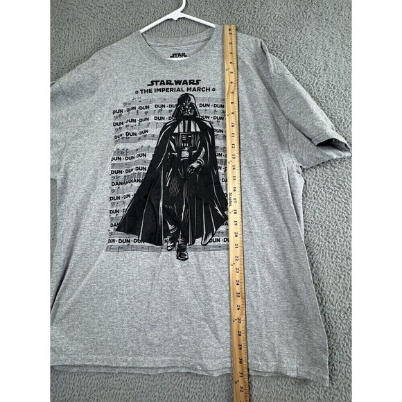 Star Wars Shirt 2XL Gray Black Darth Vader The Imperial March Top Tee - Picture 3 of 7